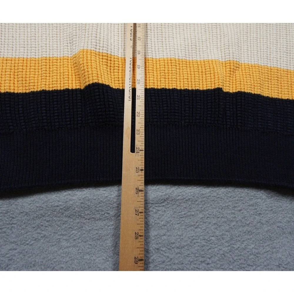 Vintage Nautica Sweater Mens XLarge Crewneck Knit Pullover Striped Cotton